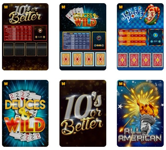 On the banner are displayed video poker & specialty games at BetNow casino