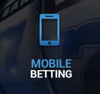 Black banner with blue mobile icon and caption Mobile Betting