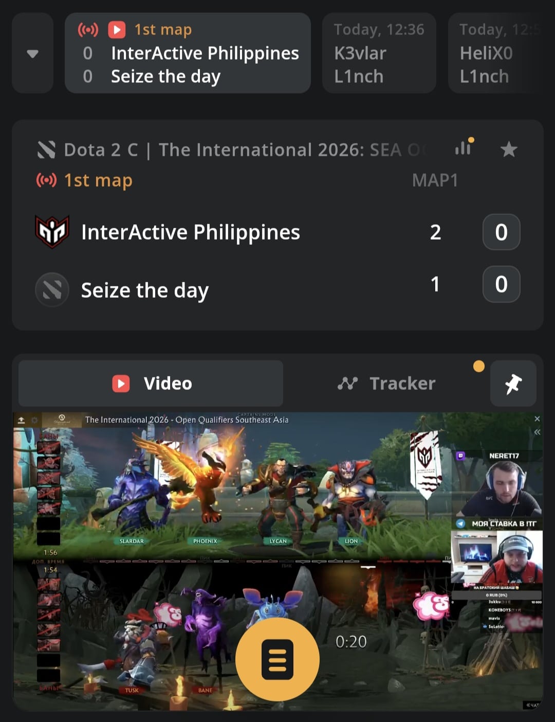 BetWhale esports betting site sportsbook interface showing a live game