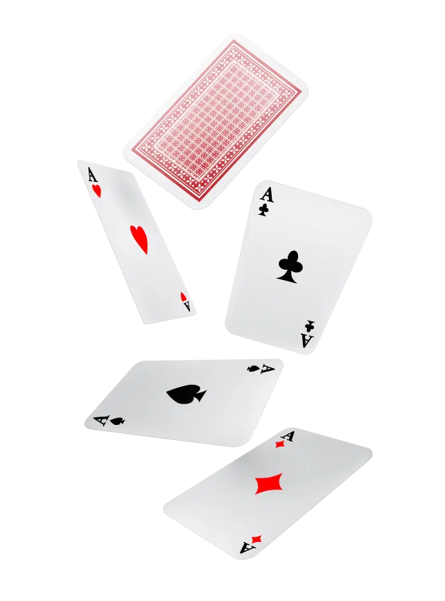 An image showing falling aces in all suits