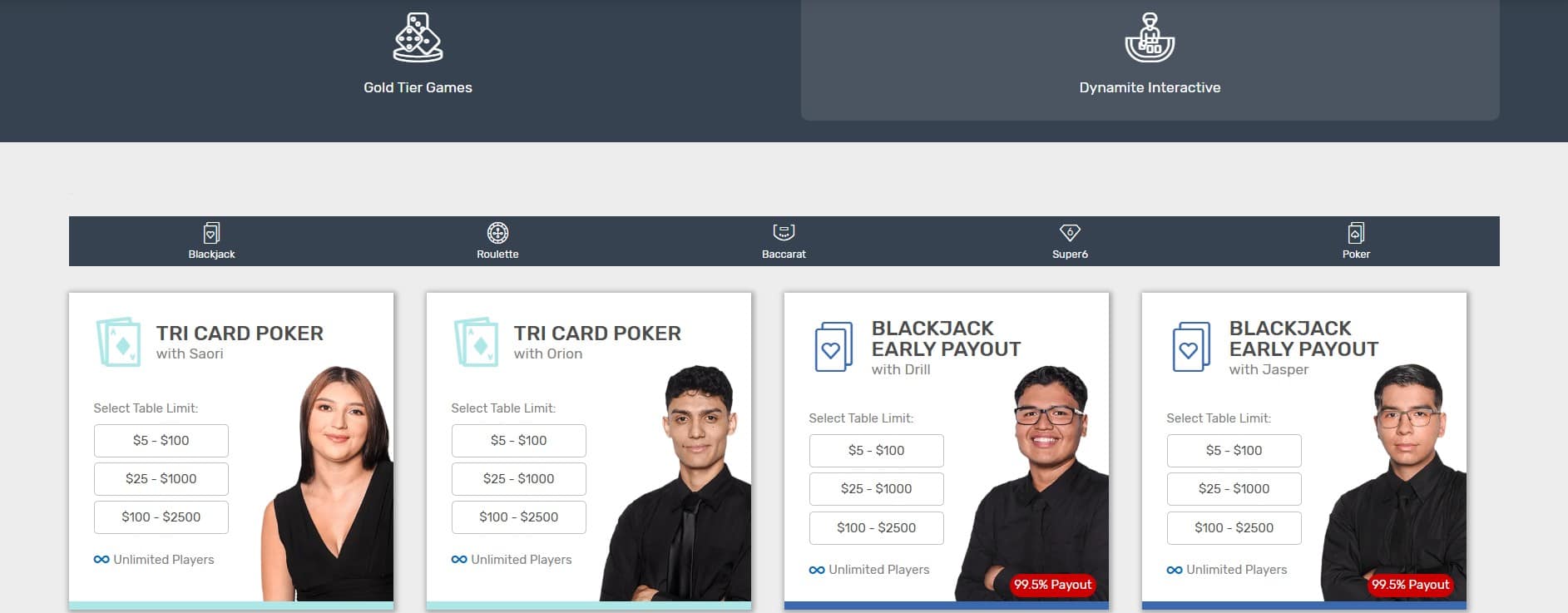 A banner of the Live Bovada catalogue