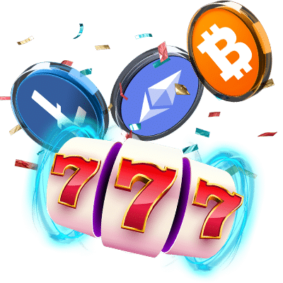 Banner with slot and checkers showing currency types