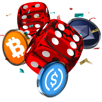 Graphical vision with dice and checkers with currency symbols