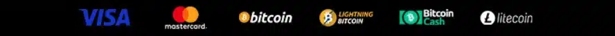 A banner with logos of payment methods accepted on the Everygame casino website