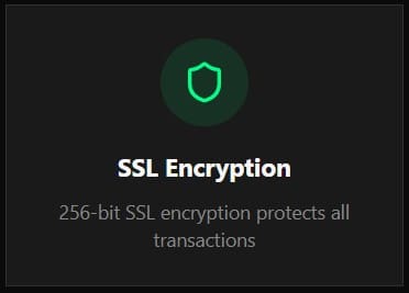 A black banner with an icon for SSL Encryption