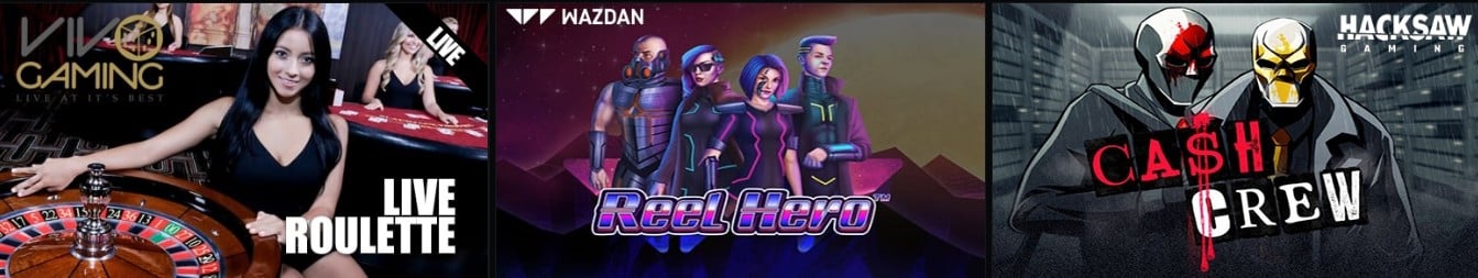 PH Casino banner displaying game opportunities like Live roulette, Real Hero and Cash Crew