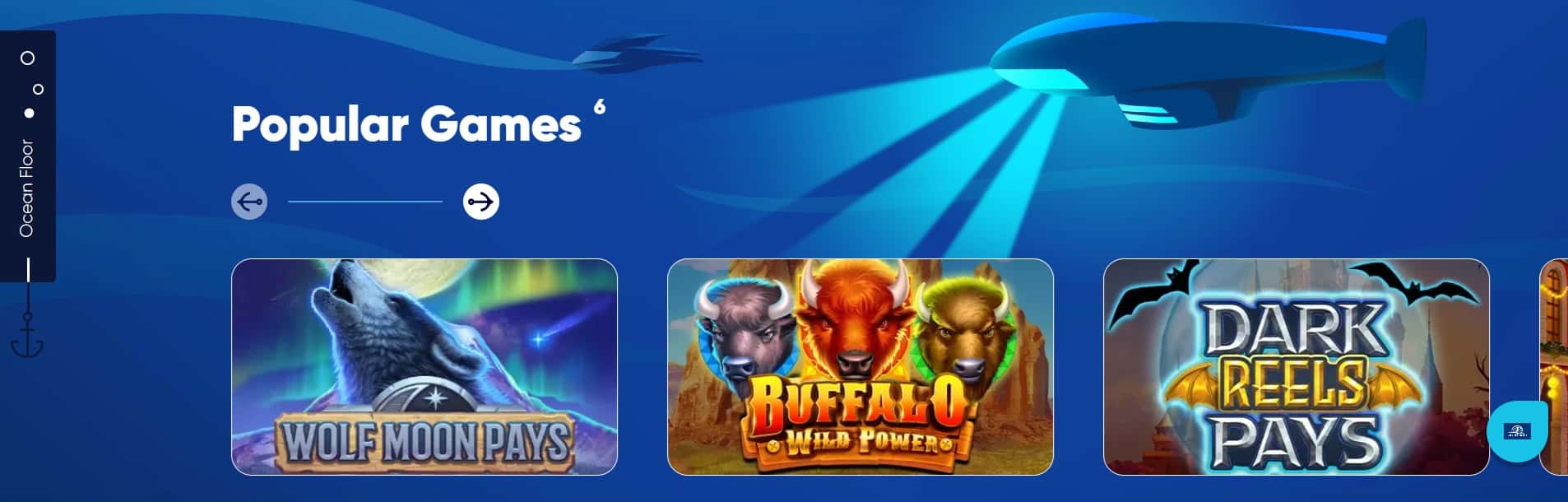Screenshot of the Las Atlantis website showing the most popular games in the casino