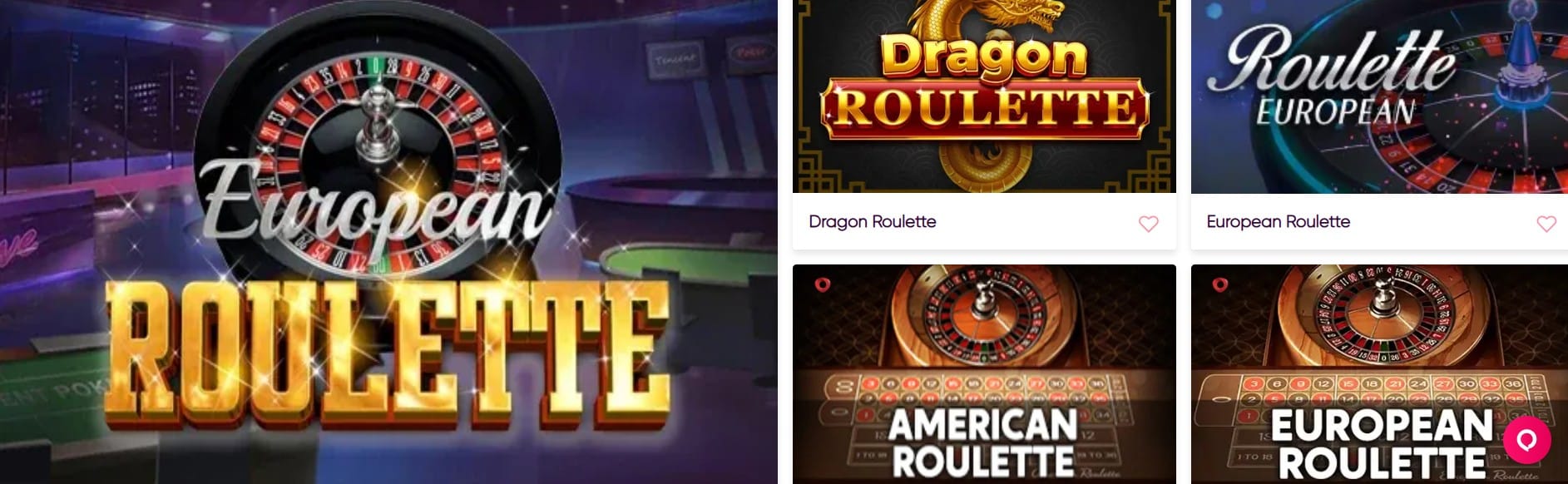 A banner with five casino games that could be played on the Slot Paradise website