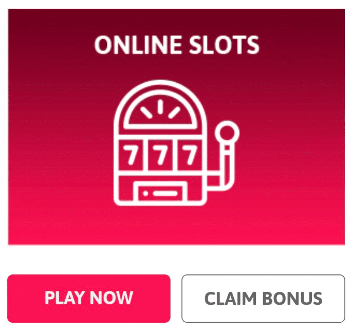 Banner in red with slot icon and game buttons