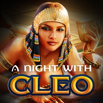A banner of The Night with Cleo slot game from the SlotsandVegas online casino website