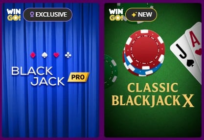 A banner from the Super Slots Casino gaming selection representing the Blackjack games