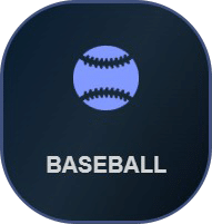 Dark banner with baseball icon