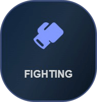 Dark banner with fighting icon