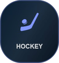 Dark banner with hockey icon