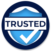 Image of trusted icon that shows a shield with a check mark with the words