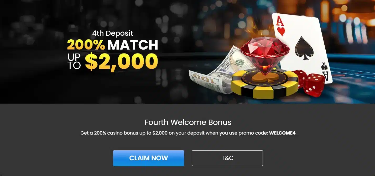 A Banner displaying the 4th welcome bonus