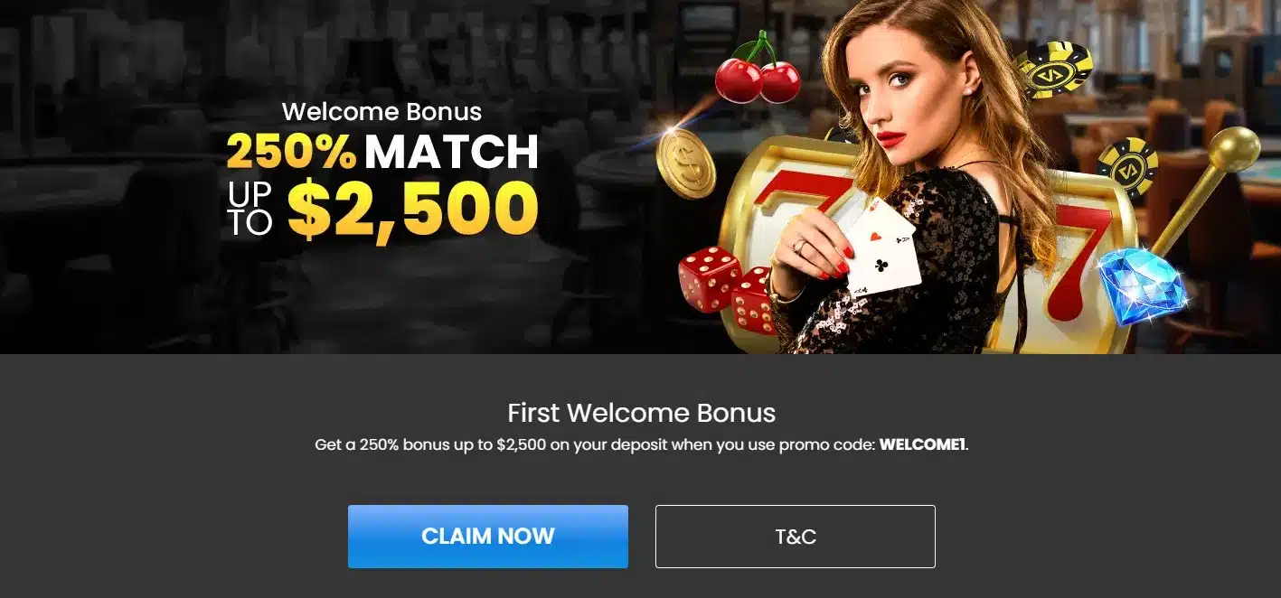 A Banner displaying the 1st welcome bonus
