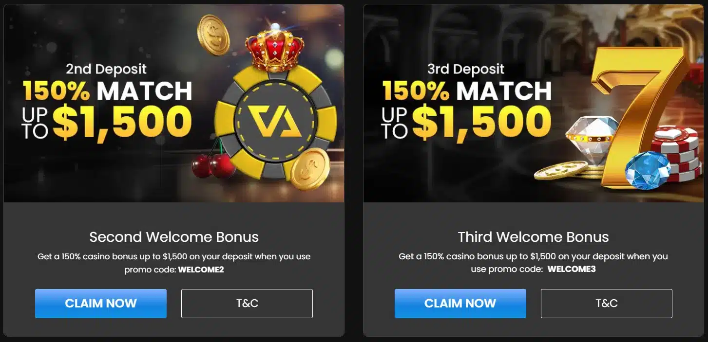 A Banner displaying the 2nd and 3rd welcome bonus