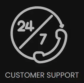 Customer support icon in black