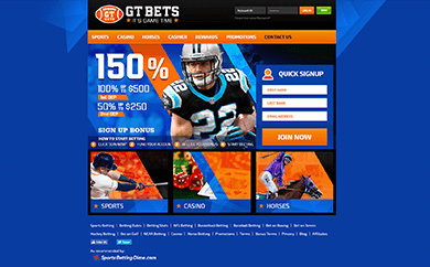 GT Bets Welcome Screen GT Bets Welcome Screen