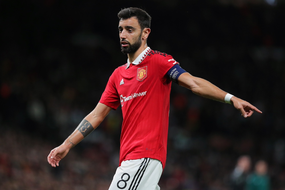 Bruno Fernandes was sent off against Spurs.