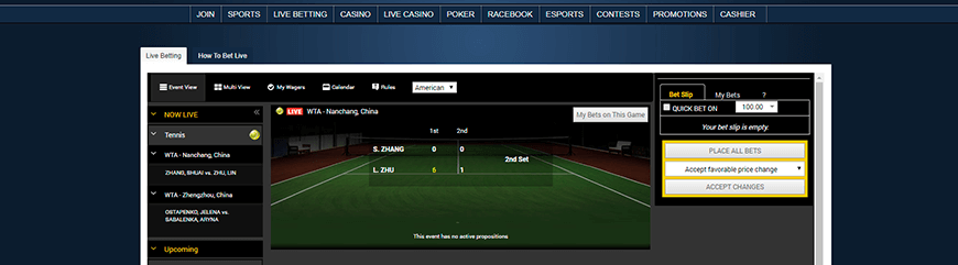 SportsBetting.ag Live Betting Example