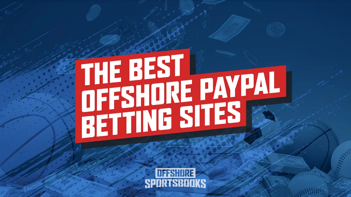 Image of the best offshore paypal betting sites showing cash and coins in the background, surrounded with sports balls.