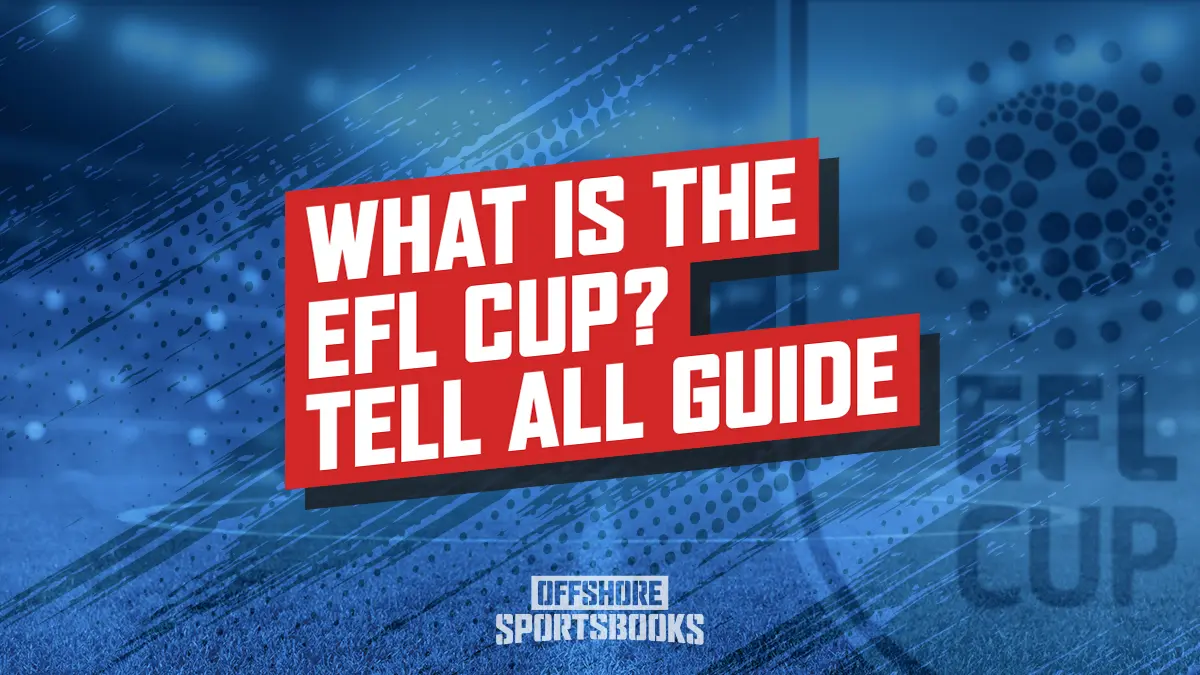 Image of What is The EFL Cup, a tell all guide showing a football stadium in the background and the EFL logo on the right hand side.